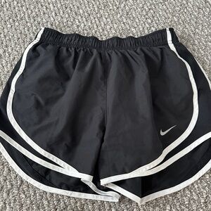 Nike Women's Black and White Athletic Shorts